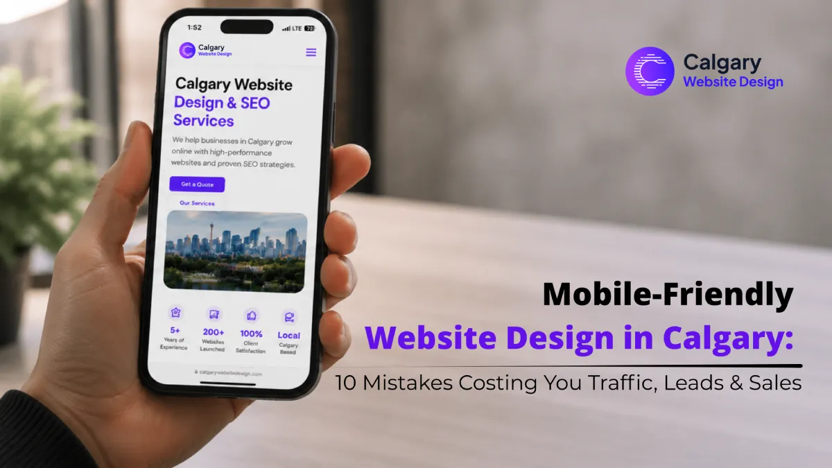 Mobile-Friendly Website Design in Calgary showing responsive web design and SEO services to improve traffic, leads, and sales on mobile devices.